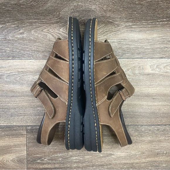 MINNETONKA Leather Fisherman's Sandals Open Toe Brown Women 12 Wide Adjustable - Picture 7 of 11